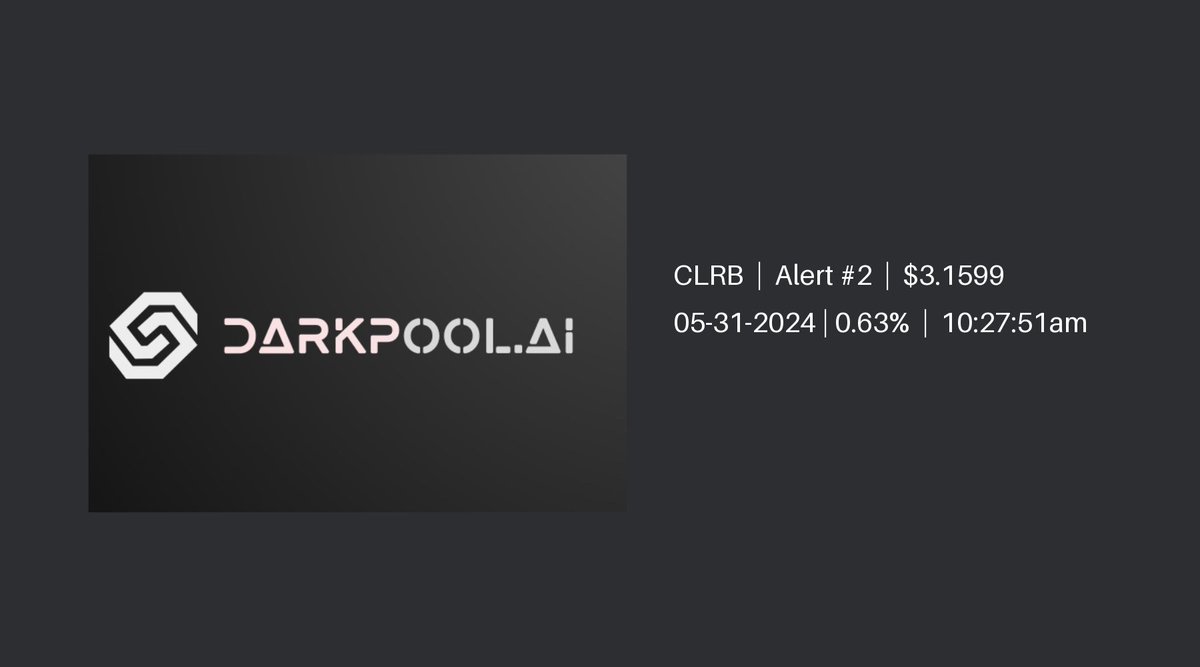 $CLRB keep your eyes peeled! Stock is seeing an increase in volume! [Link in Bio]
 
 #pennystock #momentumstocks #stockmarket #lowfloat #stockstotrade #stockscanner #tradinginsights