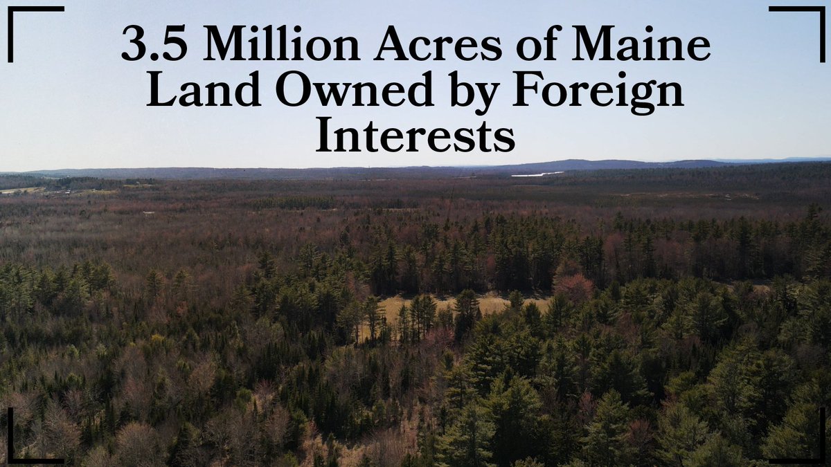 USDA:

'Maine has the second largest amount of foreign-held agricultural acres, with just under 3.5 million.”