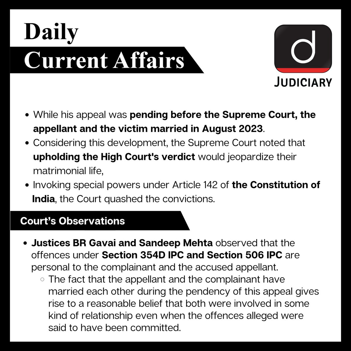 Legal Lense: Exploring the Legal #CurrentAffairs.

Check our website: drishti.xyz/website-Judici…

#Judiciary #RecentNews #LatestUpdate #Law #Lawschool #LawStudent #CLAT #LegalNews #ConstitutionOfIndia #IndianLaw #Lawyer #JudiciaryPreparation #DrishtiJudiciary #TeamDrishti