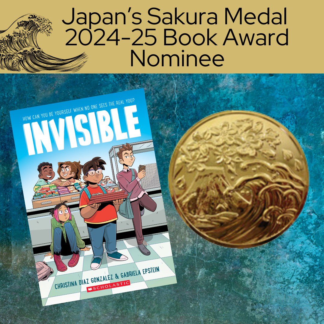 Christina D Gonzalez (@christinadg) on Twitter photo What a wonderful honor to have INVISIBLE nominated for Japan’s <a href="/sakuramedal/">Sakura Medal</a>! This book wouldn’t exist without the talents of illustrator <a href="/pichikui/">Gabriela Rodríguez Epstein</a>, colorist <a href="/larkpien/">lark pien</a> & the entire pub team at <a href="/GraphixBooks/">Graphix Books 💥</a>. I’m so excited to see it connect w/readers around the world.
#bookawards What a wonderful honor to have INVISIBLE nominated for Japan’s <a href="/sakuramedal/">Sakura Medal</a>! This book wouldn’t exist without the talents of illustrator <a href="/pichikui/">Gabriela Rodríguez Epstein</a>, colorist <a href="/larkpien/">lark pien</a> & the entire pub team at <a href="/GraphixBooks/">Graphix Books 💥</a>. I’m so excited to see it connect w/readers around the world.
#bookawards