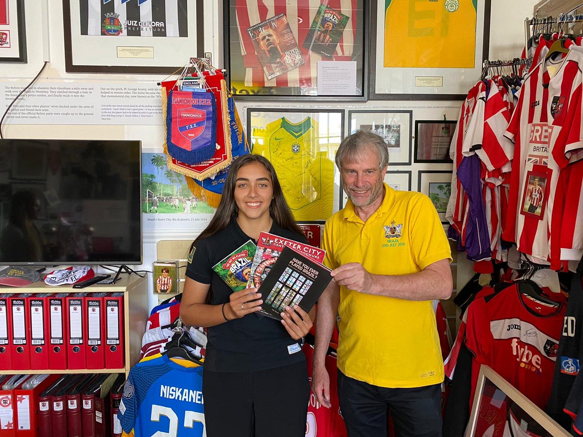 OfficialECFC's tweet photo. 🇧🇷 It was a pleasure to show Laura around SJP this afternoon. 

Laura visited the museum to find out more about the club's links with Brazil, as well as toured the stadium and pitch. 

Obrigado por ter vindo, @Lauracmvb08 👏

#ECFC #SemperFidelis https://t.co/bNsNrtyPTU