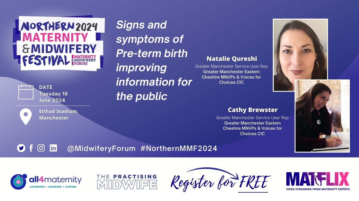 #NorthernMMF2024 - 18 June, Etihad Stadium, Manchester NEW SPEAKER ANNOUNCEMENT 🤩 @nataliequreshi and Cathy Brewster Sign up free: eventbrite.co.uk/e/675915640877 Programme: eur.cvent.me/5wrnK Partners @watchMATFLIX & @all4maternity