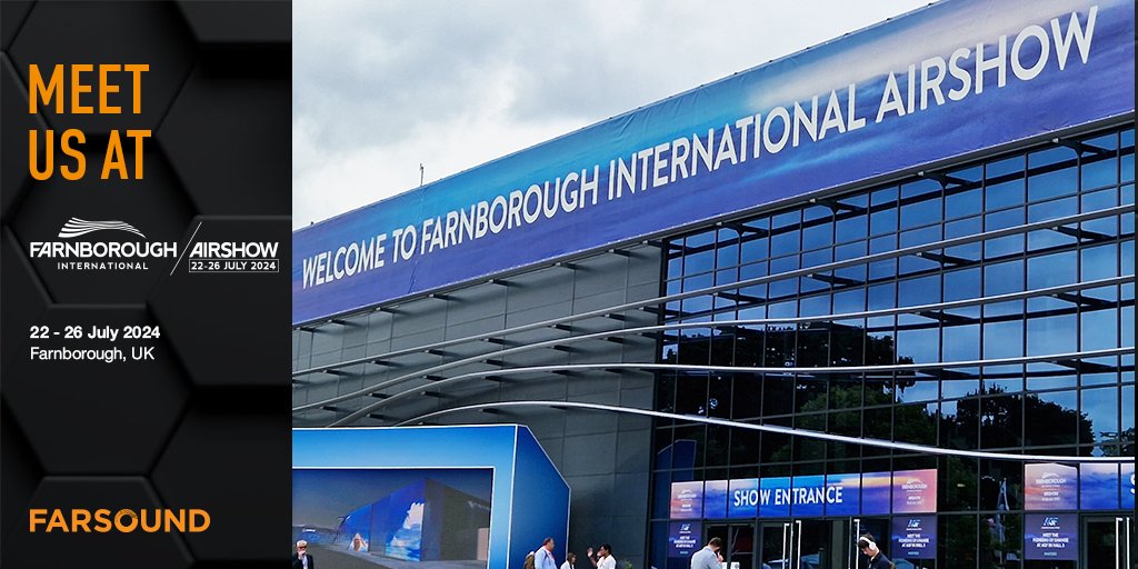 _Farsound's tweet photo. Meet the #Farsound team at Farnborough International Airshow 2024.
๐ 22-26 July
๐ Farnborough, UK
๐ Hall 1 - Stand 1216
#Farsound #Aviation #Aerospace #AircraftParts #FIA2024 #FIA24 #FarnboroughInternationalAirshow #FarnboroughAirshow https://t.co/7Y6lRVlTUx