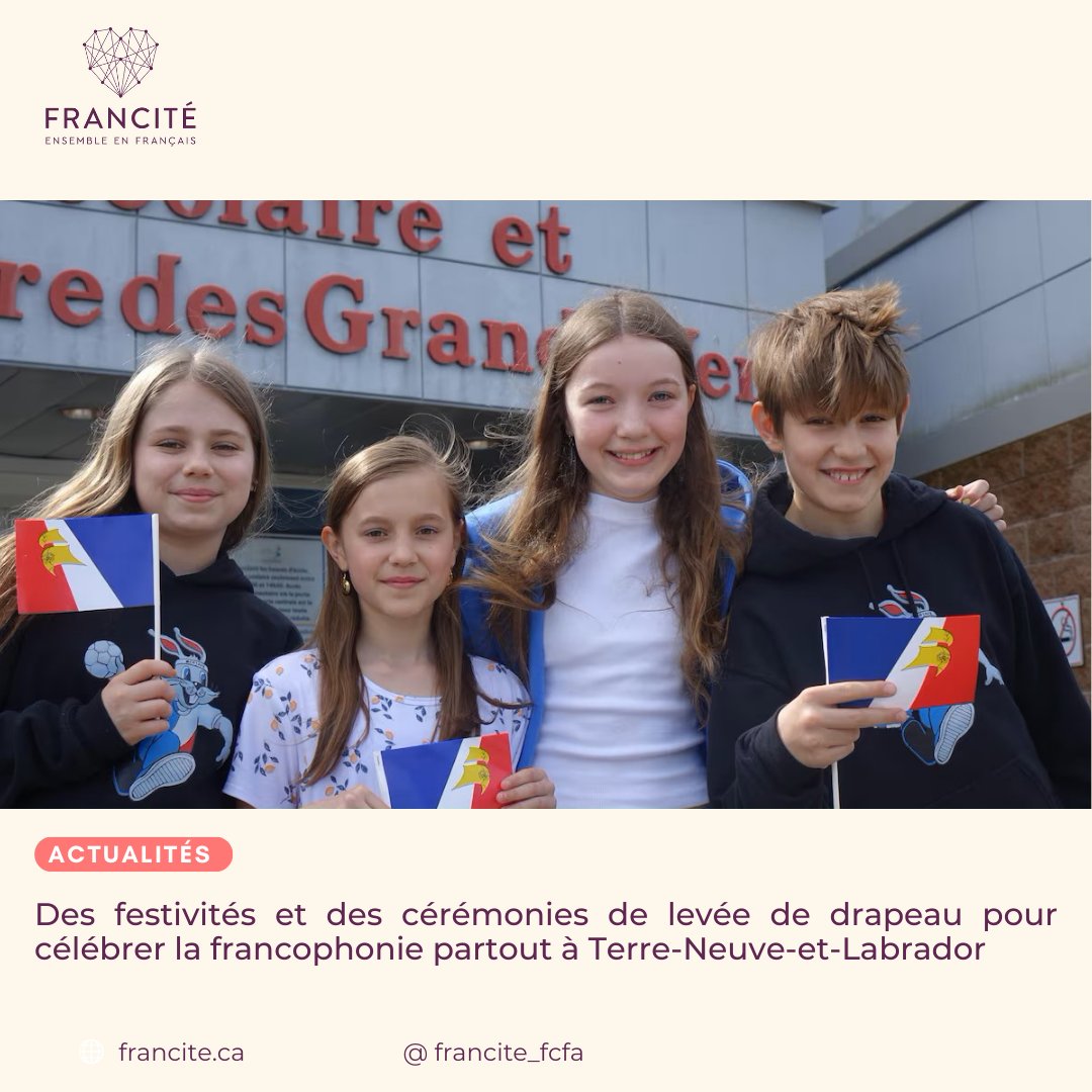 📰« La journée du 30 mai est célébrée  à Terre-Neuve-et-Labrador par les francophones et leurs alliés comme étant la journée de la francophonie dans la province depuis 1992 »  ⚜️  ⚓

👉Lire l'article : francite.ca  
#FrCan #FrancitéCanada #Quebec