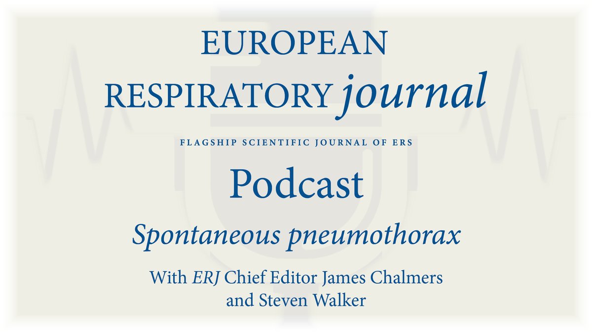 ERS (@eurorespsoc) on Twitter photo ERJ Podcast: Chief Editor <a href="/ProfJDChalmers/">James D Chalmers</a> interviews Dr Steven Walker about the joint ERS/EACTS/ESTS clinical practice guidelines on adults with spontaneous pneumothorax.
Listen: bit.ly/3yEnFA1 <a href="/ERSpublications/">ERS publications</a> ERJ Podcast: Chief Editor <a href="/ProfJDChalmers/">James D Chalmers</a> interviews Dr Steven Walker about the joint ERS/EACTS/ESTS clinical practice guidelines on adults with spontaneous pneumothorax.
Listen: bit.ly/3yEnFA1 <a href="/ERSpublications/">ERS publications</a>