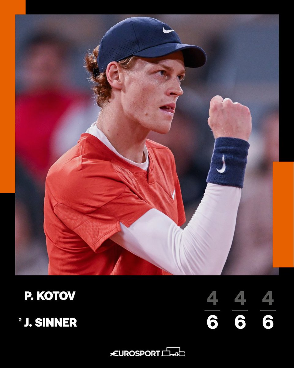 💥 Jannik Sinner, Pavel Kotov'u üç sette geçerek bir üst tura yükseldi. 🎾 6-4, 6-4, 6-4 #RolandGarros