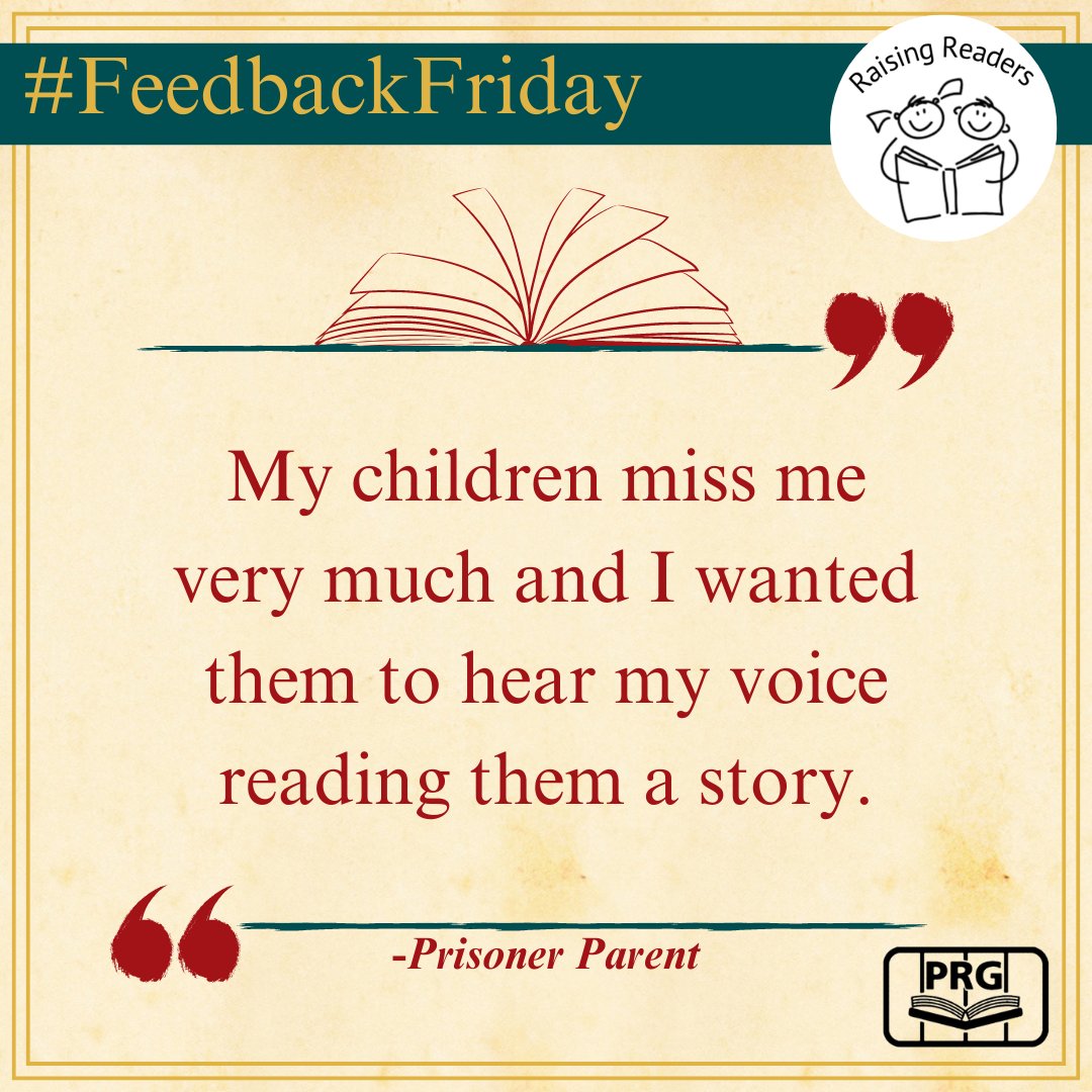 #FeedbackFriday Raising Readers Books connect us ❤️ Here's some lovely feedback from a parent in prison. Find out more about Raising Readers: ow.ly/vE4u50S46re #reading #prison #connection