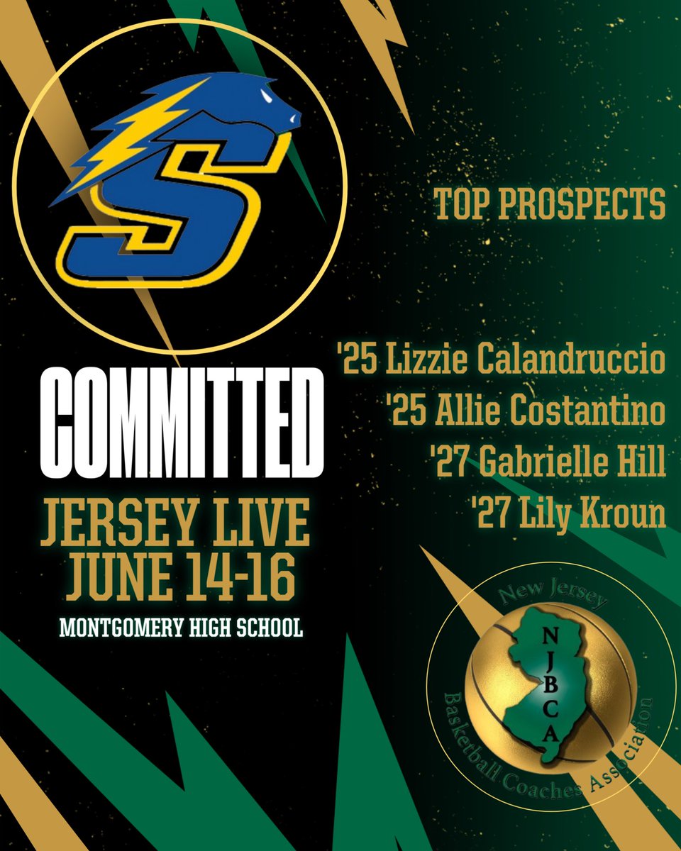 Committed Team for Jersey Live 2024:
Spotswood High School! Be sure to check them out on June 14th and 15th at Montgomery High School! #NJBCA #JerseyLiveGirls #GirlsBasketball #scholasticliveperiod #highschoolbasketball @SpotswoodHoops @alliecostantino @gmchoops