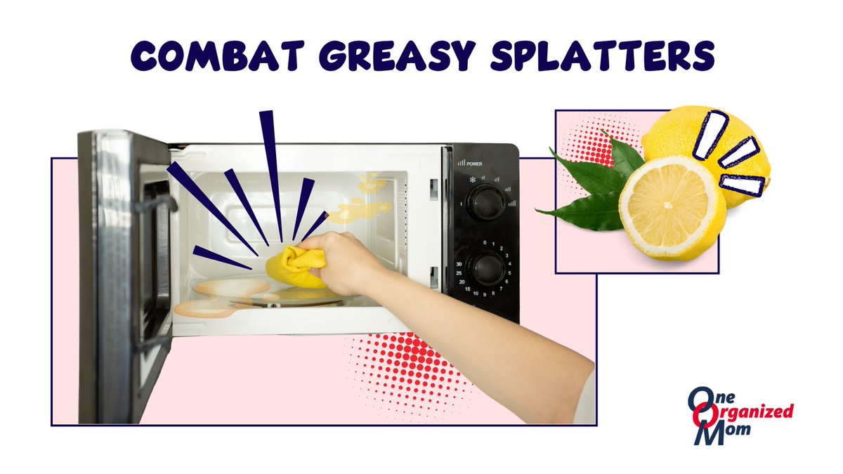 oneorganizedmom's tweet image. Combat greasy splatters with a vengeance! Put a bowl of water with lemon slices in your microwave and nuke it for 3 minutes.  Steam cleans the grime while leaving a fresh scent. 

bit.ly/458Ar5r

#microwavemagic #lemonhacks #greasy #microwave #busymom #quickclean
