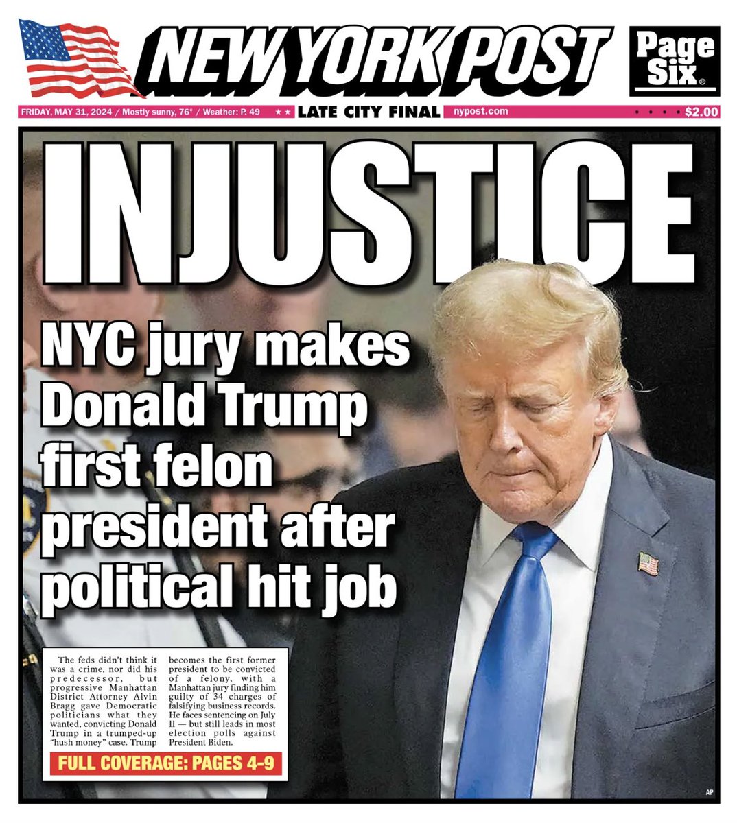 Most accurate headline I’ve seen in a while – this was a political weaponization of our judicial system, not justice.