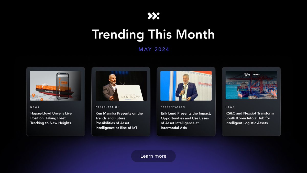 This #May

<a href="/HapagLloydAG/">Hapag-Lloyd AG</a>  launched Live Position for fleet-wide container tracking

At Rise of IoT &amp; Intermodal Asia, we presented the future of #assetintelligence &amp; a new partnership transforming South Korea into a hub for intelligent logistic assets

🔗 nexxiot.com/subscribe