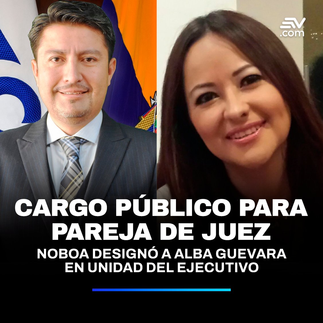 Daniel Noboa nombró a Alba Guevara como directora general de la Unidad de Gestión y Regularización. Ella es pareja del juez del TCE, Xavier Ortega, quien conocerá la apelación de Construye. Más detalles ▶️ bit.ly/4c17uet