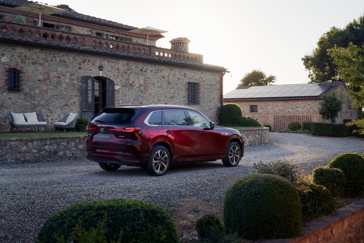 mazdaukpr's tweet photo. The all-new Mazda CX-80 will arrive in the UK this autumn - full UK pricing and specification for this flagship three-row SUV has been announced. https://t.co/mYjFcazzxP https://t.co/y7Ic8Dyhsn