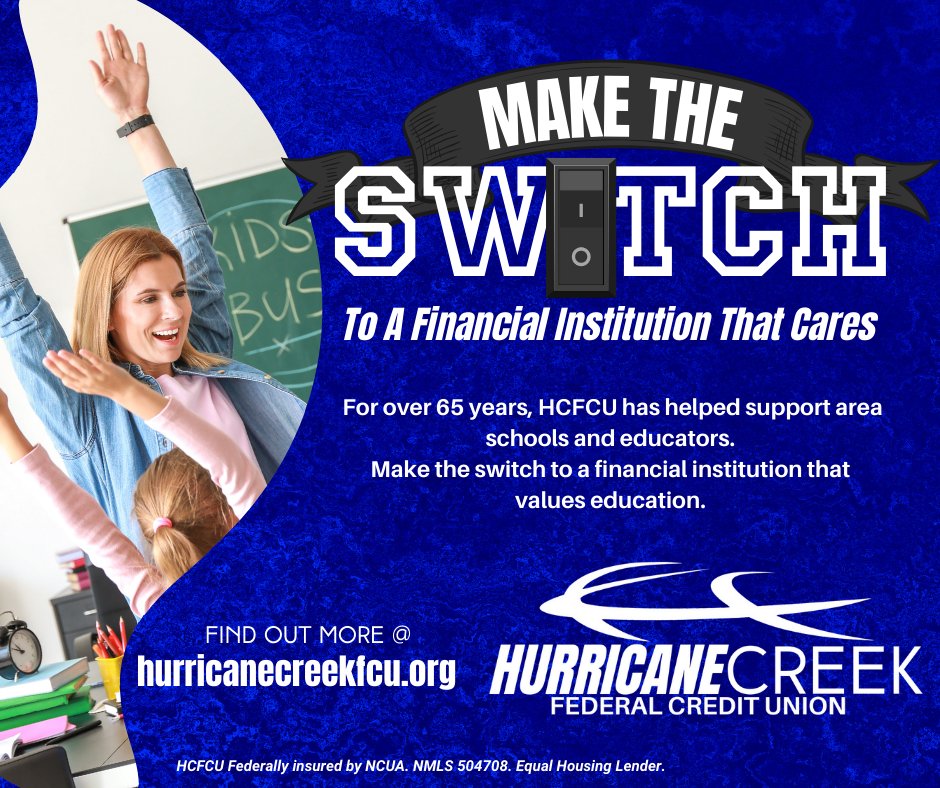Hurricane Creek FCU is proud to be a dedicated supporter of Saline County schools. Make the switch to a financial institution that cares. Join Today at Hurricanecreekfcu.org #hurricanecreekfcu #memberdriven #salinecounty