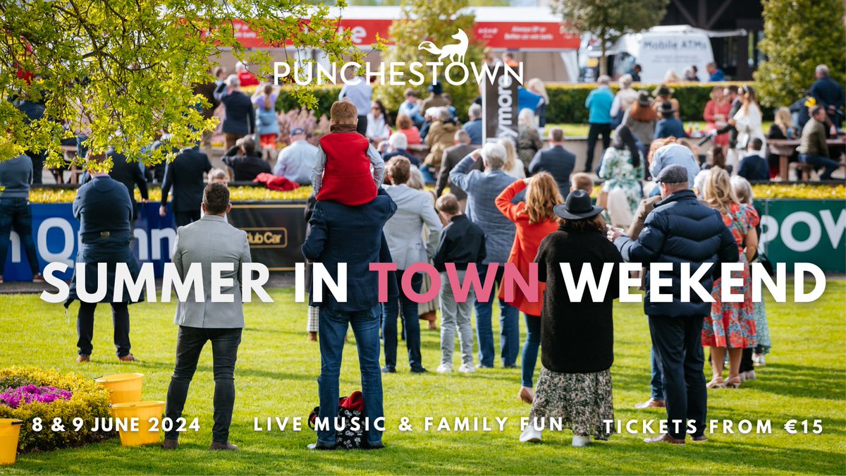 🍓A weekend at Punchestown is a weekend well spent. 🏇Summer in Town Weekend - Saturday 8th and Sunday 9th June. 😍Racing. Music. Food. Shuttle Bus Service and Kids Games.