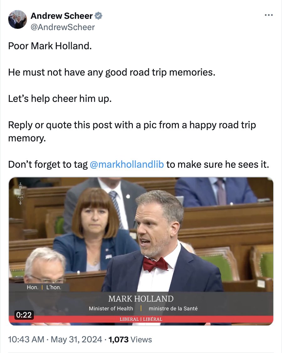 Aside from the fact that Scheer has taken what Holland said out of context (he was referencing Guilbeault’s answer), inviting his flying monkeys to spam Holland’s replies is exactly the kinds of harassing behaviours that the Conservatives insist they don’t do at PROC yesterday.