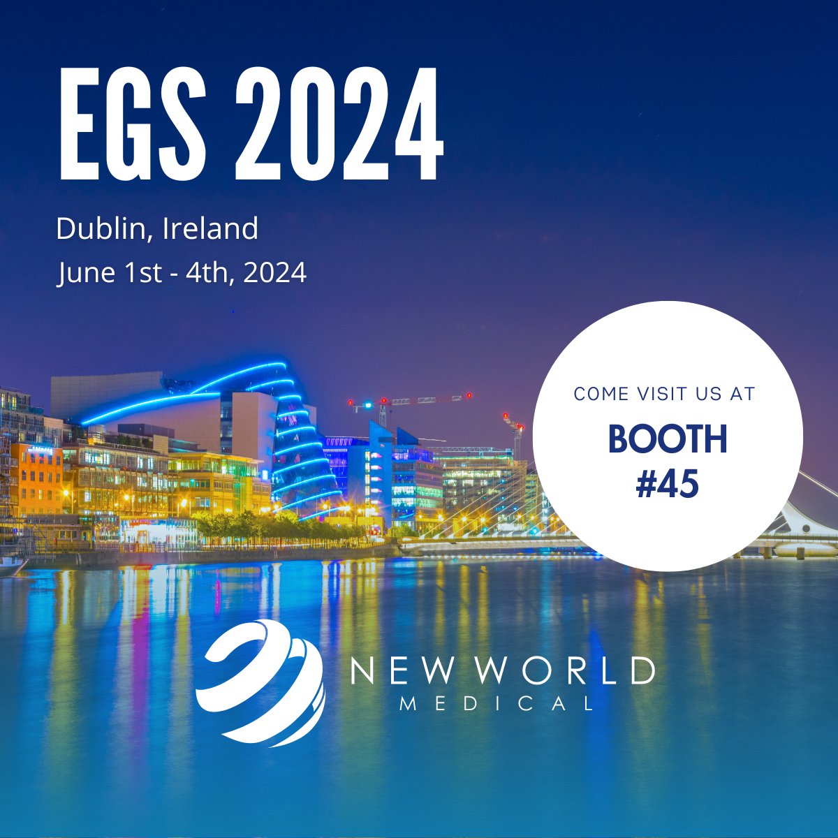 We hope to see you this weekend in Dublin at EGS 2024! Please stop by to see the New World Medical team to discuss our innovative portfolio of products. 

#EGS2024 #NewWorldMedical #Glaucoma #Ophthalmology