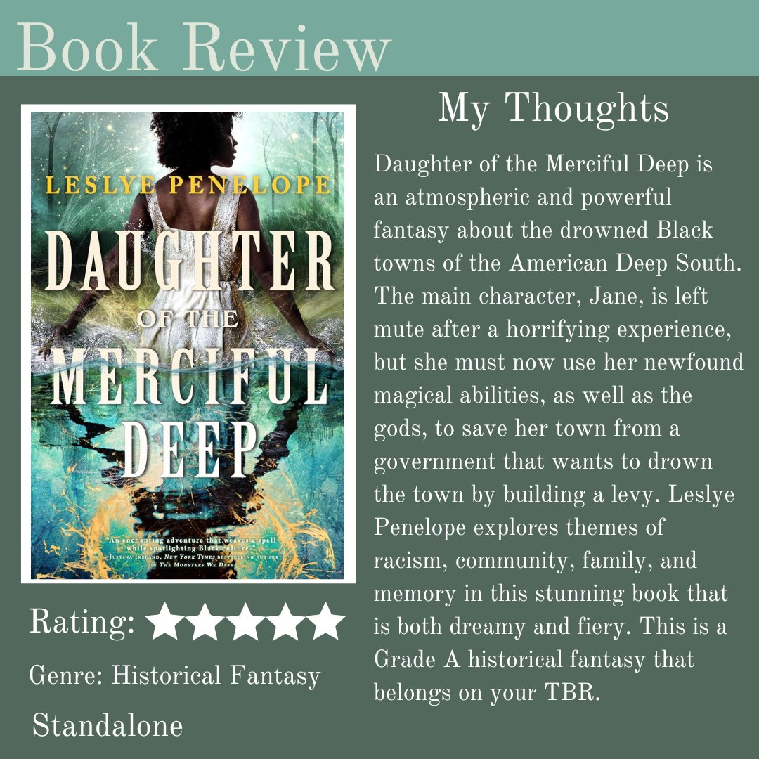Nathan’s Fantasy Reviews (@nathan_reviews) on Twitter photo Historically specific, deeply atmospheric, and viscerally powerful, Daughter of the Merciful Deep (<a href="/orbitbooks/">Orbit Books</a>) is a triumph of historical fantasy.
My full review: beforewegoblog.com/review-daughte…
<a href="/BeforeWeGoBlog/">BeforeWeGoBlog</a> <a href="/BethTabler/">Beth Tabler</a> Historically specific, deeply atmospheric, and viscerally powerful, Daughter of the Merciful Deep (<a href="/orbitbooks/">Orbit Books</a>) is a triumph of historical fantasy.
My full review: beforewegoblog.com/review-daughte…
<a href="/BeforeWeGoBlog/">BeforeWeGoBlog</a> <a href="/BethTabler/">Beth Tabler</a>
