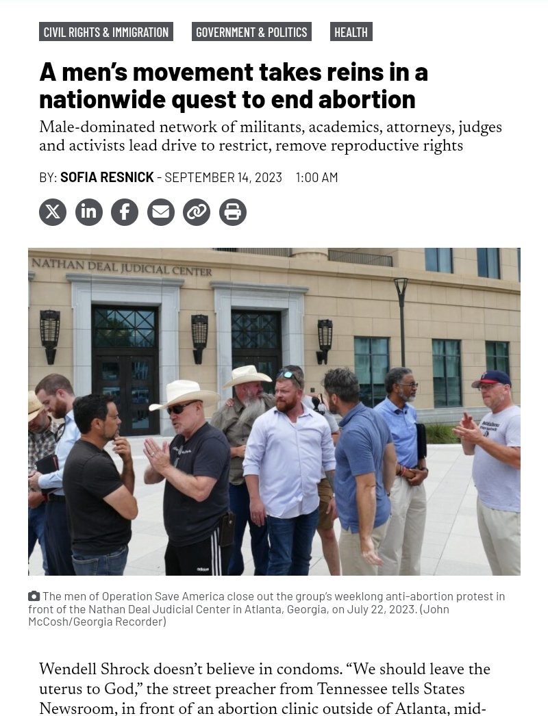 The headline and picture tells the whole story. This sad group of white dudes spend their free time in a circle jerk, fantasizing about ways to legislate girls' bodies. Are pro-life women so fkn stvpid that they don't see what's happening? . georgiarecorder.com/2023/09/14/a-m…