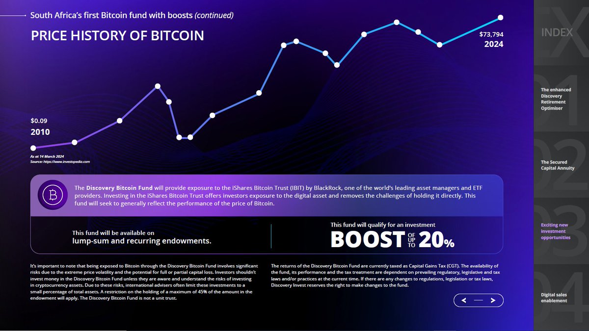 LouisNel's tweet photo. Discovery to launch South Africa's first bitcoin fund.

The fund will provide exposure to the BlackRock (IBIT) bitcoin ETF. https://t.co/ahYMShiYex
