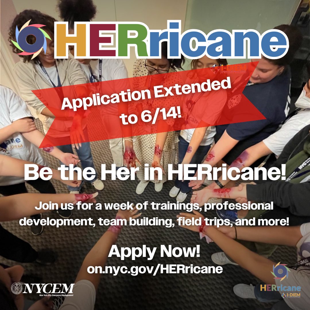 WANTED: Girls ages 16 and older with a love for creativity and adventure to be future leaders in crisis and disasters.

Apply to the HERricane program at on.nyc.gov/HERricane

#herricanenewyork2024