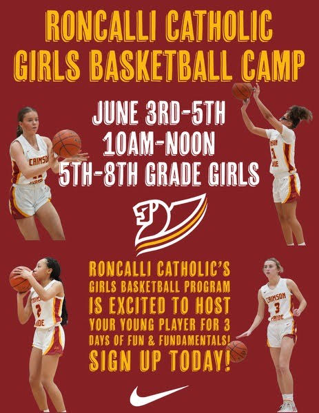 The youth girls basketball camp is next week! There is still time to sign-up. Click on the link below to be a part of the camp from June 3-5 at RCHS #RollPride
roncallicatholic.org/athletics/camps