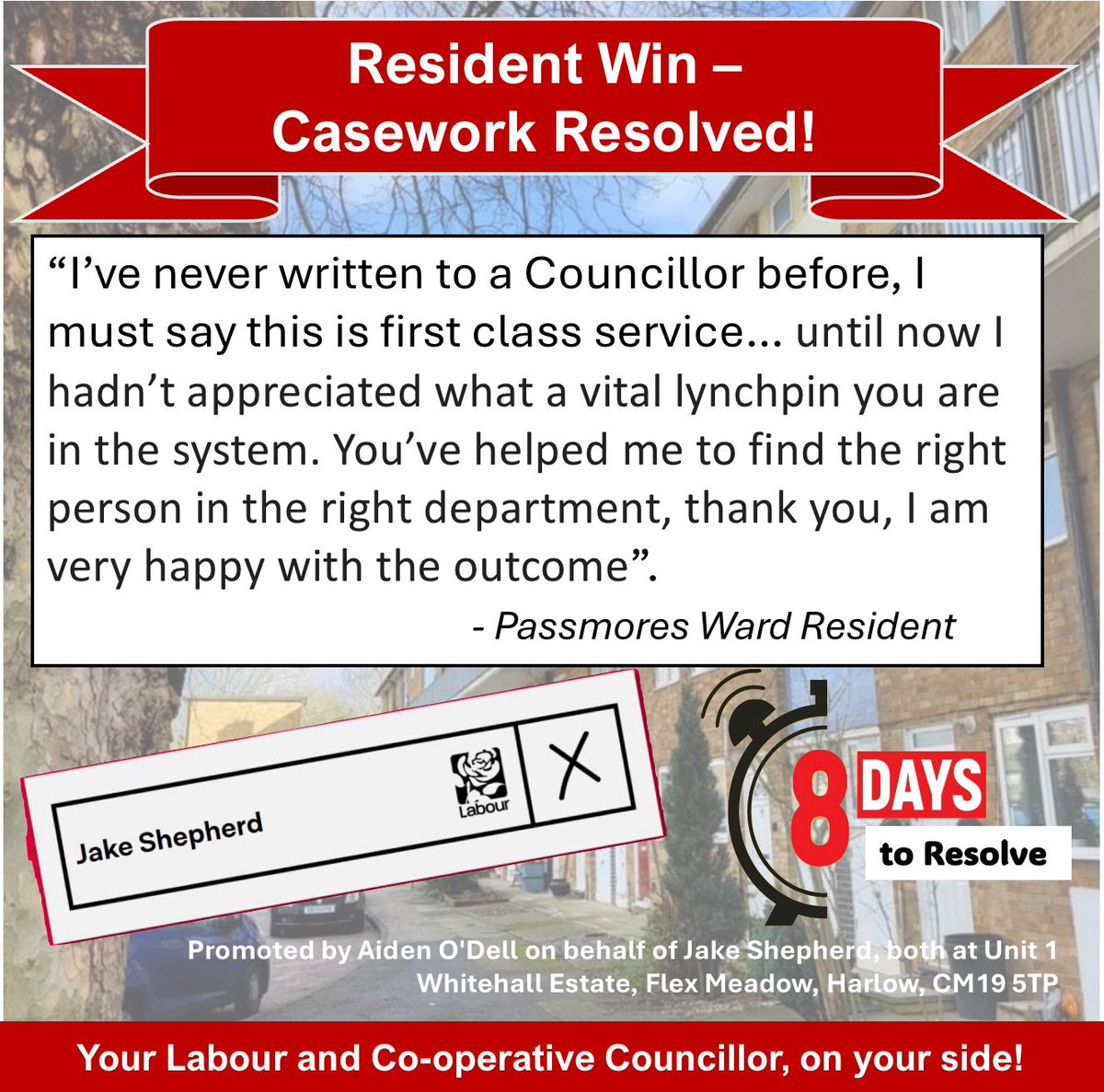 This is why I wanted to be a Councillor, my first casework win as a @HarlowLabour & Cooperative Party Cllr. Managed to resolve a leaseholder repair issue in Northbrooks by signposting a resident to the right part of @HarlowCouncil… @yourharlow