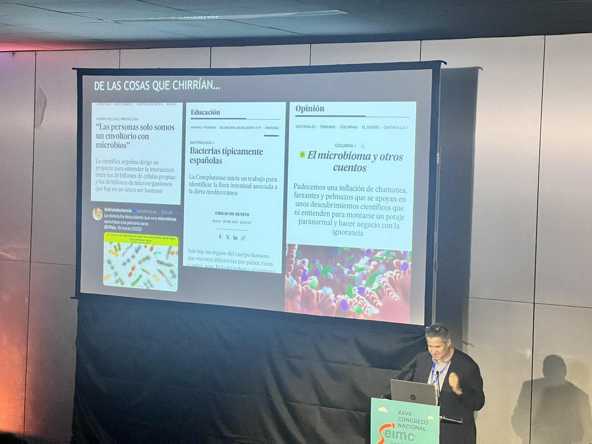 Supertalk de nuestro jefe de servicio @ccpox sobre la utilidad de los estudios de microbioma @SEIMC_ @hospitalclinic