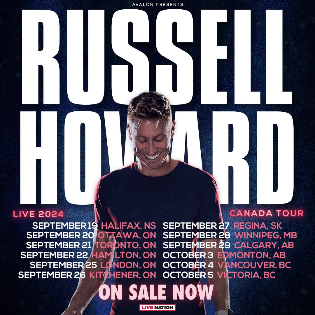 My Canada tour is on sale now! Can’t wait to take my show to your mighty land. Tickets available via link below 👇

🎟️:  russell-howard.co.uk