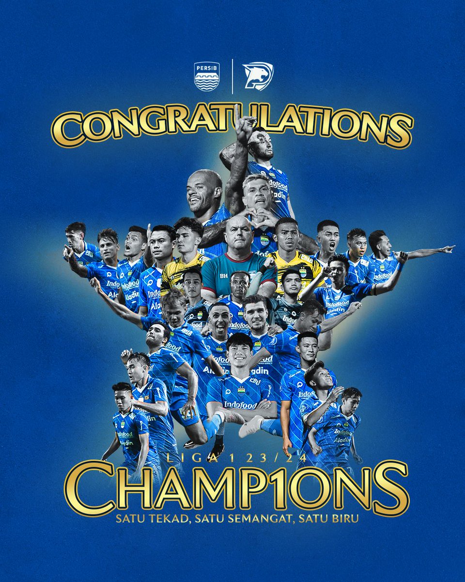 PrawiraBandung's tweet photo. BANDUNG JUARA! PERSIB JUARA! #MANGPRANG, SIB! 🏆🏆🏆 #BandungPride #SatuBiru https://t.co/eZP2a5NsPF