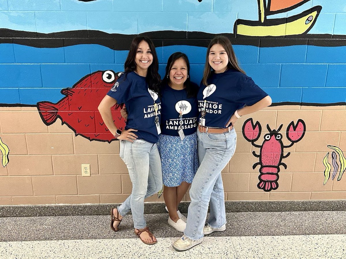 Hey <a href="/VBSchools/">VBSchools</a> -- <a href="/VBFACE1/">VBFACE</a>'s Language Ambassadors are excited to wear their new shirts! Shout out to <a href="/WTCookeSchool/">WT Cooke School</a>  for sharing this photo of three of their *EIGHT* ambassadors! 😍