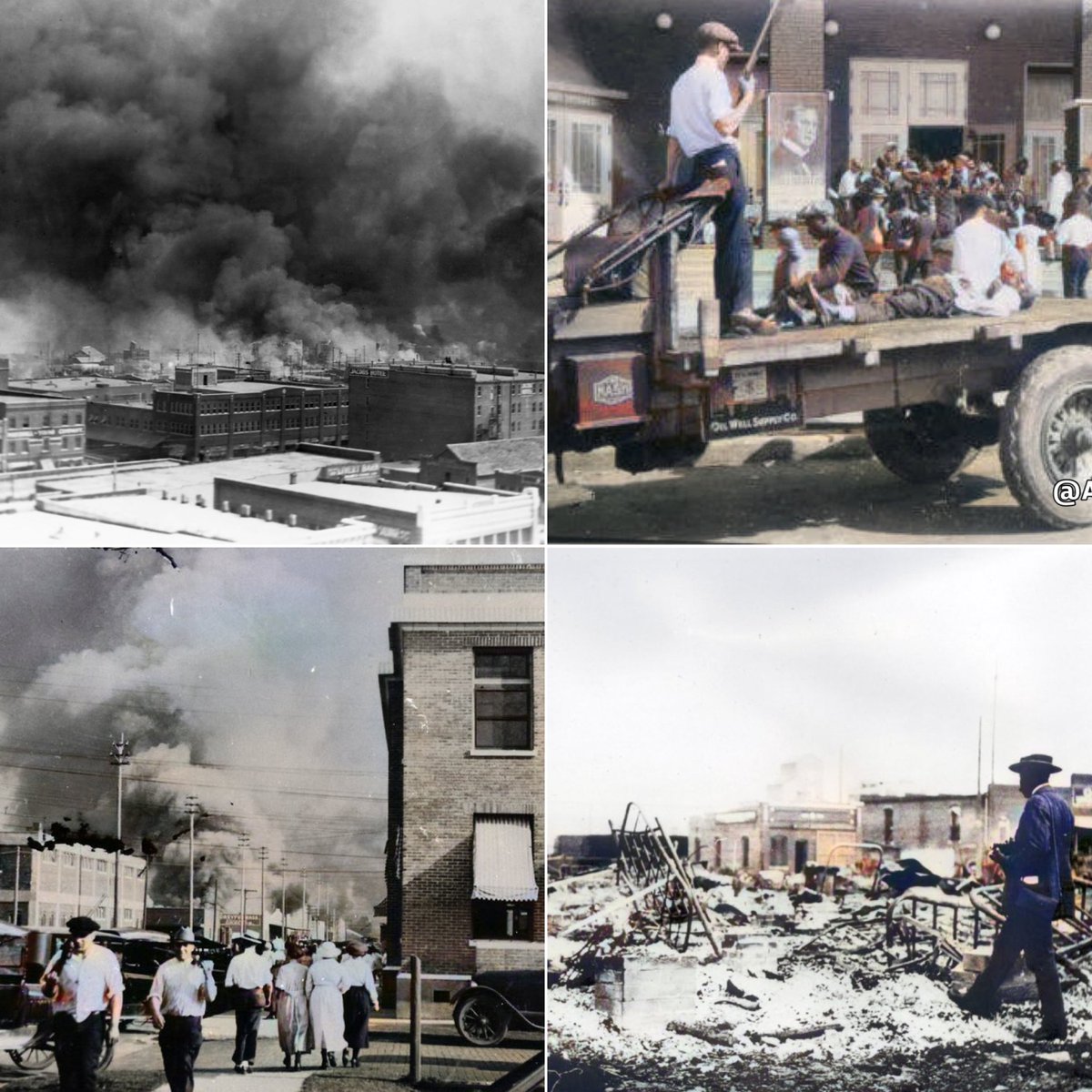 On this day in 1921, The Tulsa Race Massacre happened in the affluent black community of Greenwood in Tulsa (Black Wall Street) White supremacists killed more than 300 African Americans and looted & burned to ground homes & businesses. History of Tulsa before the riot A THREAD