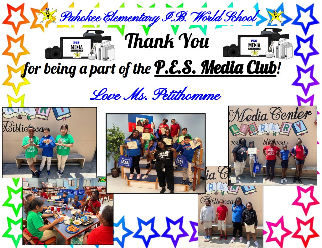 PahokeeELibrary's tweet image. Special shoutout to my FY24 Media Club students...You all are STARS!!! Have a great summer & hope to work with you again next year;) @PahokeeEL_Stars #lovemylibraryPBCSD @emapbc
@GladesRegion