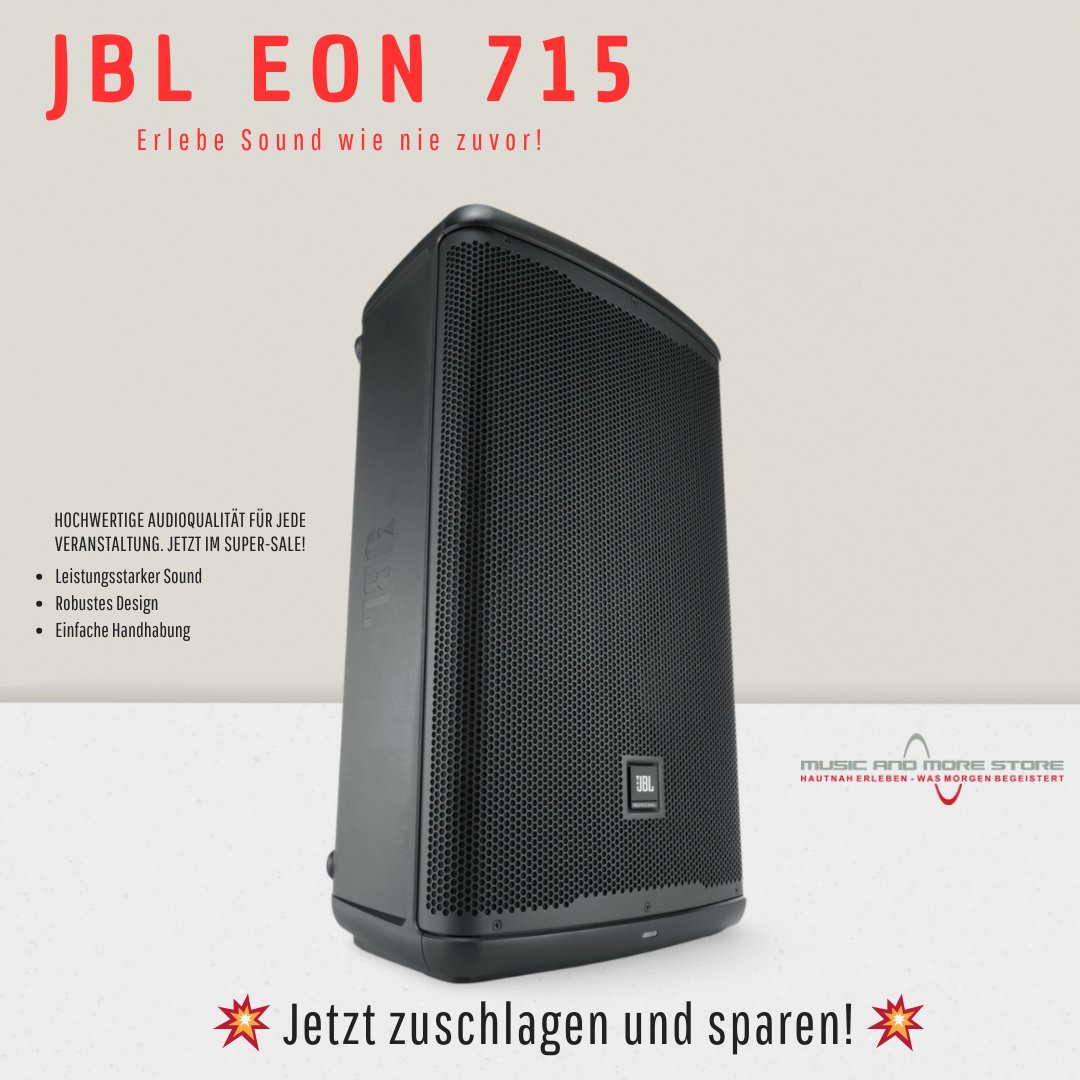 Erster Sommerdeal im Anflug! JBL EON715 für nur 569€, nur so lange der Vorrat reicht.
#jbleon #jbleon715 #summerbreeze #musicandmore #musicandmorestore #makemusicnow #musicgearnewsandmore #musicandmore #musicandmorestore #makemusicnow #musicgearnews