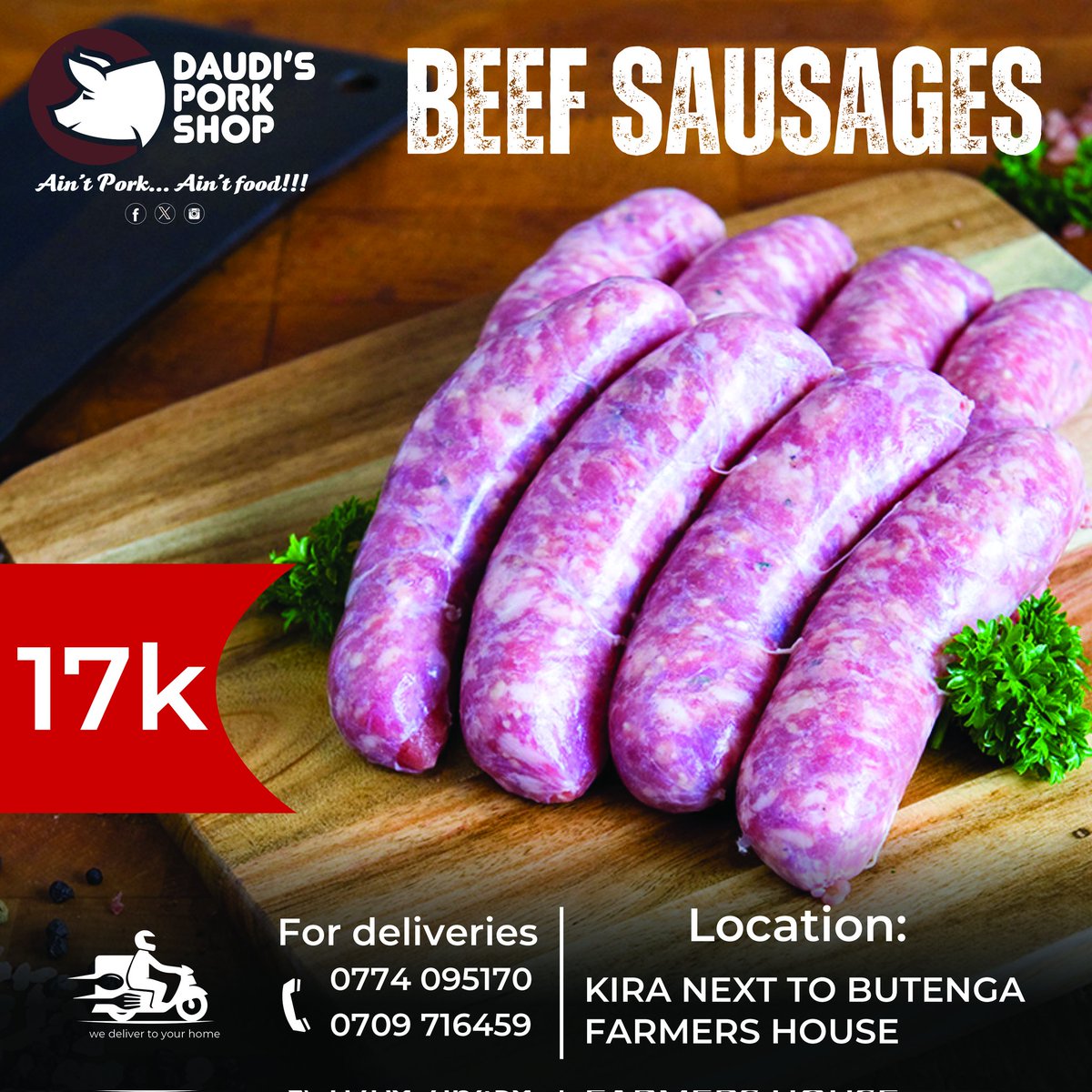 daudiporkshop's tweet photo. Sausages for the long weekend, we also do deliveries. https://t.co/PxV3sjZWNW