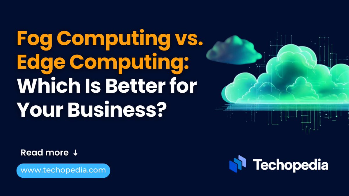 Fog computing and edge computing both aim to bring computational power and data storage closer to where the data is generated. Learn more: i.mtr.cool/okynkpyzgx #FogComputing
