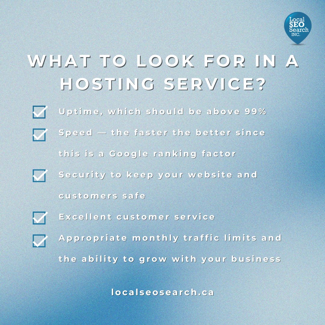 LocalSEO_Search's tweet image. Choosing a hosting service? Ensure it offers: High uptime, fast speed (a Google ranking factor), robust security, top-notch customer service, and scalability for business growth. 🌐 #HostingTips #WebsiteHosting