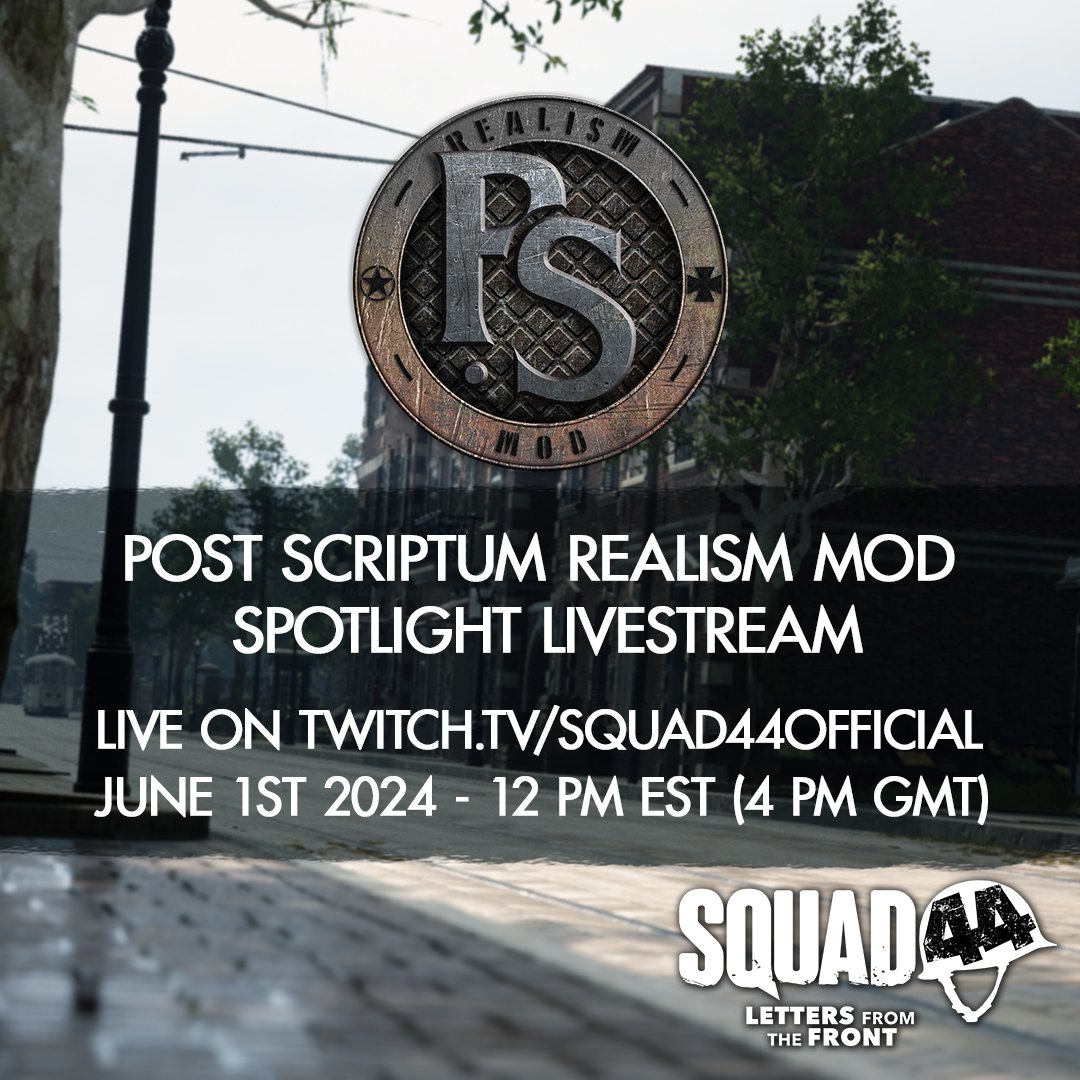 Join_Squad44's tweet image. 🚨 TOMORROW! LIVE!

Join community manager Luna as she interviews the team behind PSRM, the Post Scriptum Realism Mod!

📆 JUNE 1st, 2024
🕰️ 12 PM EST (4 PM GMT) 
twitch.tv/squad44official

#livestream #moddingcommunity #twitch