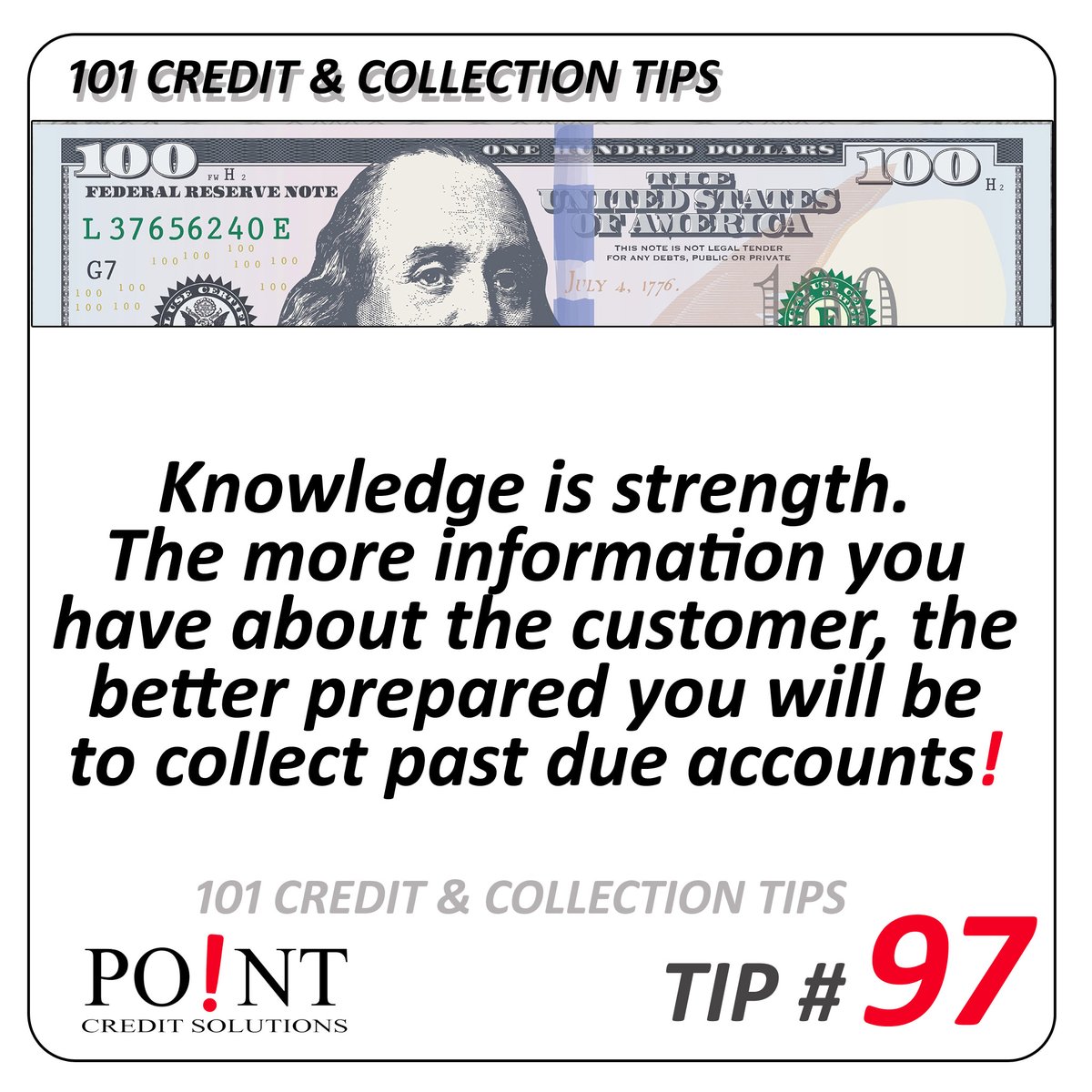 Credit and Collection Tip #97. Find more information and tips here: zurl.co/lTZq