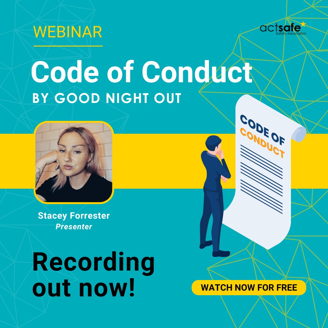Attention all Joint Health and Safety Committee members and team Managers – the webinar recording is out now!⁠ 

Dive into Stacey Forrester's insights from Good Night Out on crafting a meaningful code of conduct that reflects your values. 

Watch Now: youtube.com/watch?v=ZqjiDz…