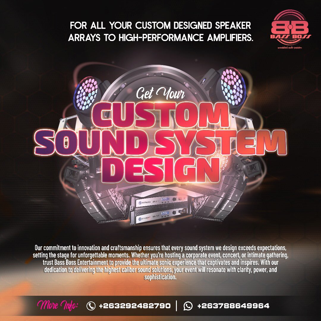 We can provide you with all of your custom-designed speaker arrays and high-performance amplifiers. Ideally crafted to suit any setting or event, Bass Boss Entertainment will give your concepts life. 

See Ad for more information. #DesignInspiration