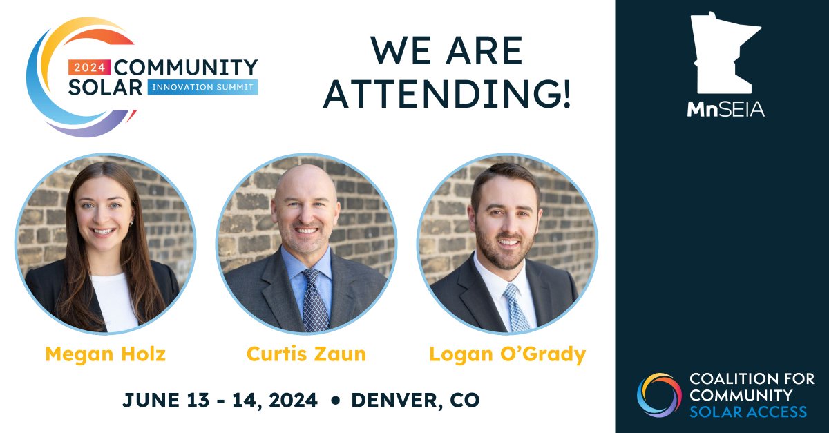 MnSEIA is looking forward to attending the #CommunitySolarSummit hosted by @solaraccess from June 13-14 in Denver, CO! ☀️Learn more about the event and register below. buff.ly/4dTENSG