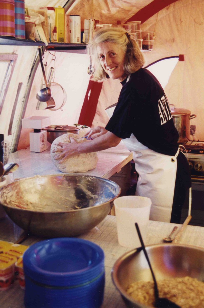 Throwback to our Patriot Hills kitchen in 1995. Head Chef Ros C. was busy baking fresh bread for our guests. #ThrowbackThursday #VintageKitchen #ALEadventures