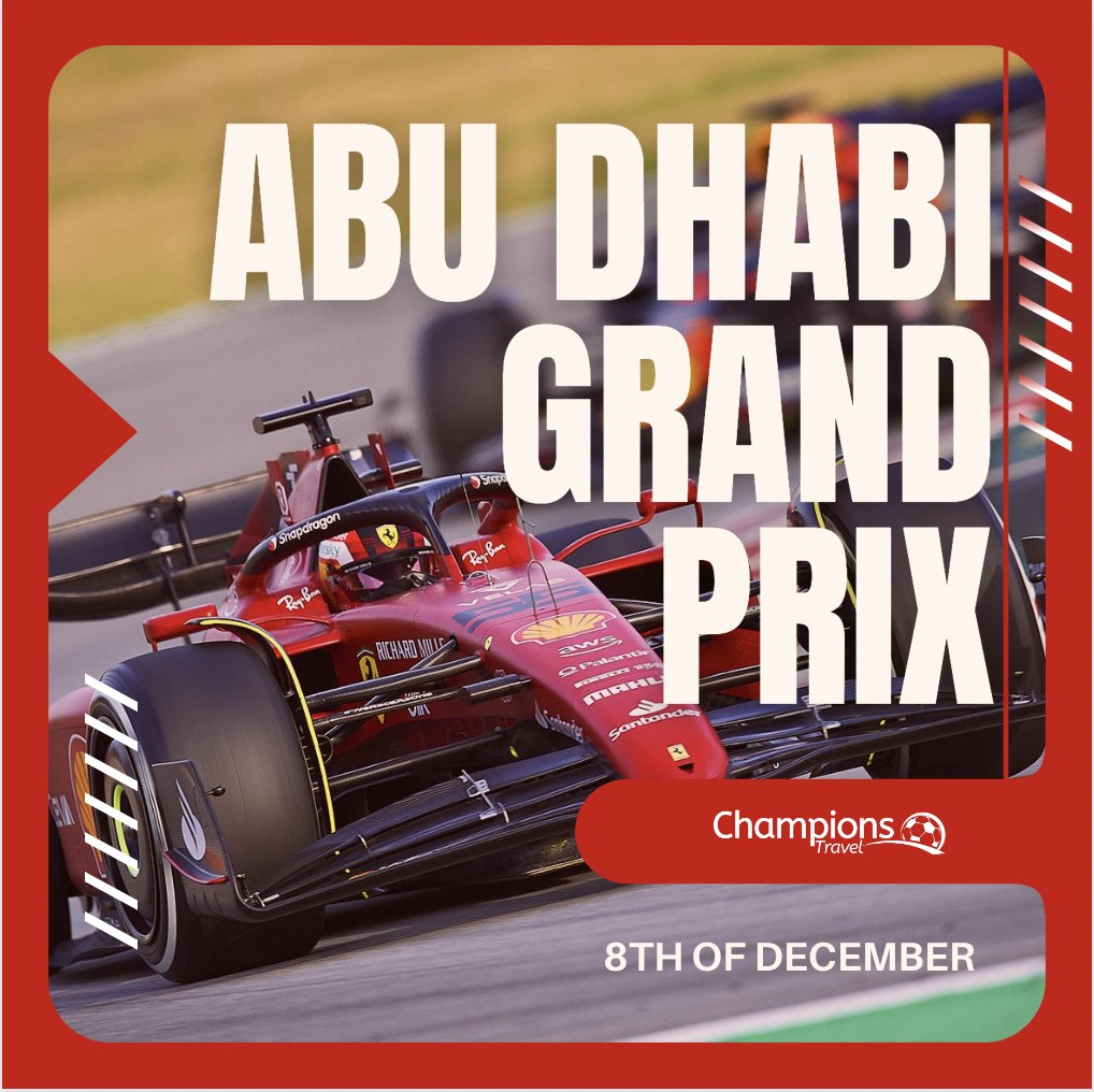 The Abu Dhabi Grand Prix takes place on the 8th of December! 🏎 🏁

Find out more here:
champions-travel.com/tickets/formul…

 #AbuDhabiGrandPrix #December #Racing #F1 #ChampionsTravel