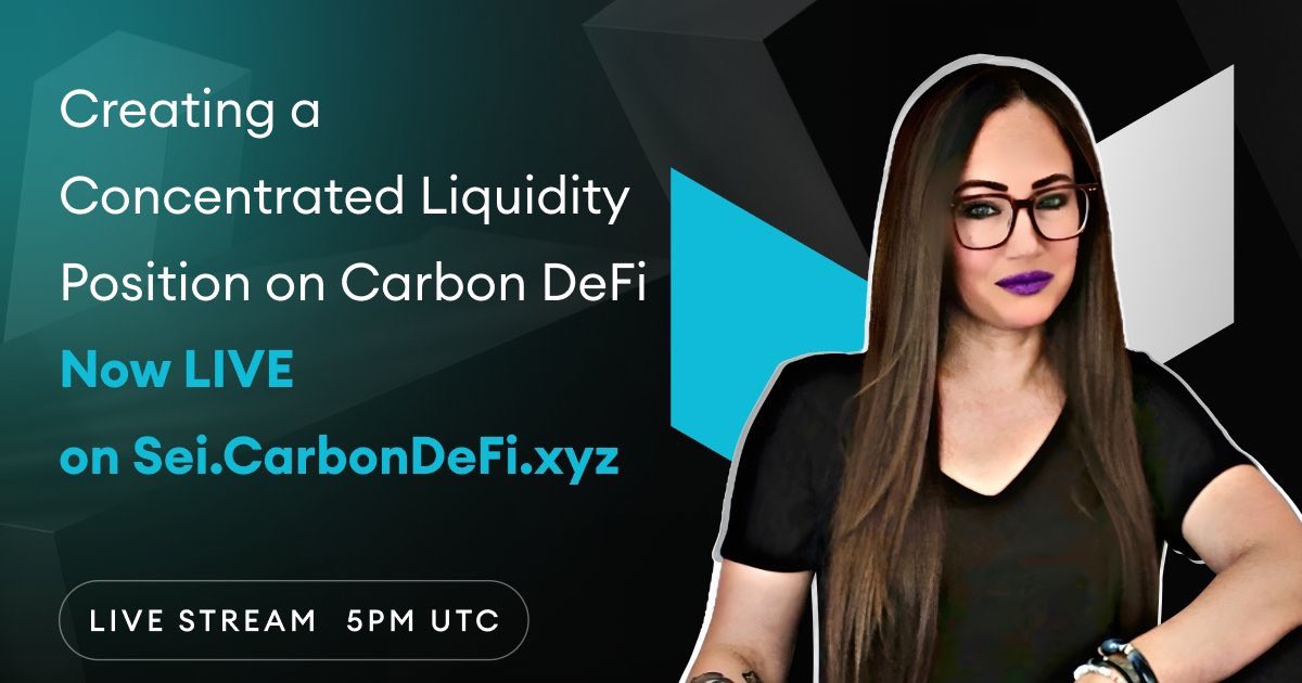 Concentrated Liquidity LIVE on @SeiNetwork v2! See how simple it is to create a concentrated liquidity position on Sei.CarbonDeFi.xyz when @PrimalGlenn and I create one ourselves! Live in just 2 hours!