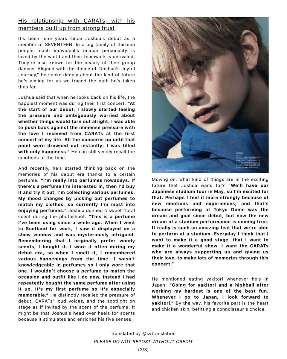 #JOSHUA for 25ans MAGAZINE full interview translation 🦌 At the start of our debut, I slowly started feeling the pressure and ambiguously worried about whether things would turn out alright. I was able to push back against the immense pressure with the love I received from