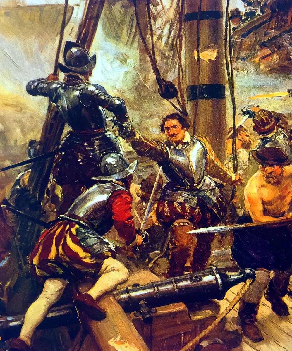 Francis Drake boarding a Spanish galleon