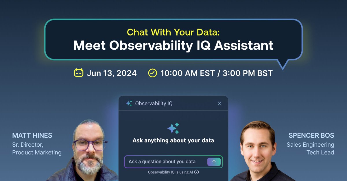 Meet Logz.io’s Observability IQ Assistant, a game-changing #AI capability designed to revolutionize how we manage #observability. 🌟 Join us for an exclusive webinar on this topic! 📅 Date:June 13th 🕒 Time:10:00 AM EST 📍 Register here: buff.ly/3x5Q7KD
