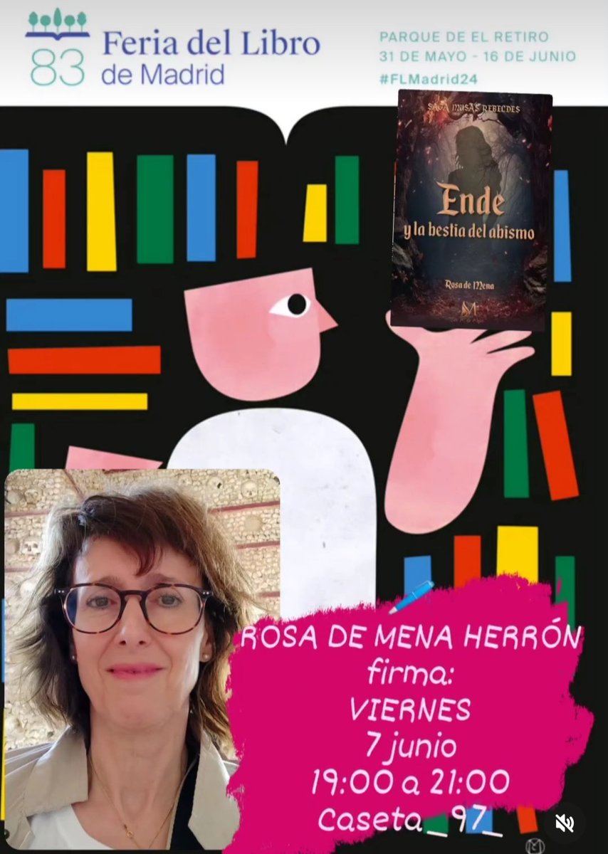 rdemenah's tweet photo. Ende, Hamda y yo os esperamos el viernes 7 de junio de 19:00 a 21:00h en la caseta 97. Feria del libro de Madrid, en el Retiro #endenovela #hamdayyo @conmdemujereditorial https://t.co/JCIMQzZDay