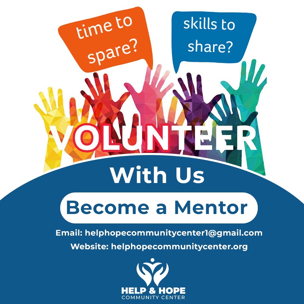 HelpHopeCC's tweet photo. 👱🏎‍👲🏽 Take Up Volunteering 👱🏾‍👲🏽 Do you want to participate in your community? wish to work with young people and K–12 youth. Do you want to use community action to transform and inspire young people's lives? https://t.co/9N9avp9uHo